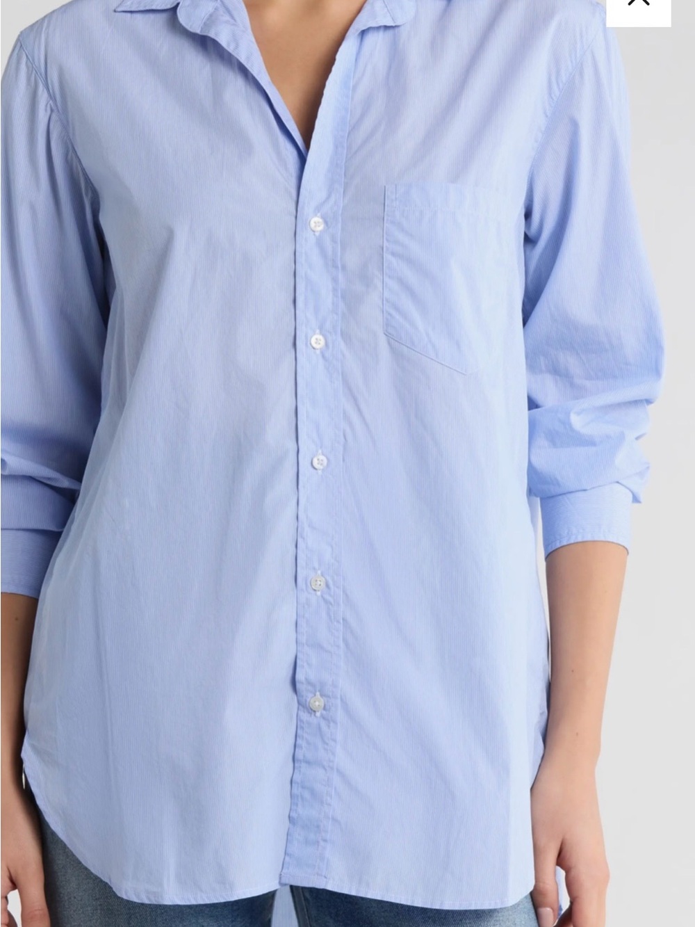 Frank & Eileen Joedy women’s Men's style light Blue Classic Button-Down Shirt - Picture 9 of 10